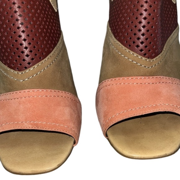 Cole Haan Tabby High Slingback Peep Toe Dress Sandals  Zinfandel/Dune color - Picture 8 of 14